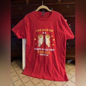 Next Level Quincho’s Tacos Montauk, NY red graphic short sleeved T-shirt L NWOT